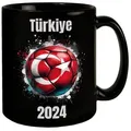 speecheese Tasse Fußball Türkei Flagge Tasse in Schwarz