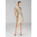 SWING Cocktailkleid - Cocktailkleid aus foliertem Jersey Figurbetonte Passform goldfarben 38