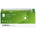Satino Papierhandtücher 2lagig - 3.200 Blatt (20x160) Format Tissue - grün mit 25x23cm V-Falz - umweltschonend dank 100% Recyclingpapier