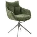 MCA PARKER 4 Fuß Stuhl mit Armlehnen Edelstahl/Stoffbezug 360° drehbar - Silber