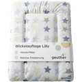 Geuther Wickelauflage abwaschbar 52 x 72 cm | Wickelunterlage Lilly für Wickelregal Clarissa & andere | Erhöhter Rand & Kopfschutz für hohe Sicherheit | Wickeltischauflage | Design Stern
