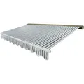 Elektrische Kassetten-Markise T122, Vollkassette Volant 4x3m ~ Polyester Grau/Weiß