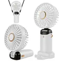 Jsdoin Handventilator, Tragbarer Mini Ventilator, Wiederaufladbar, Kleiner Taschenventilator Mit 5 Geschwindigkeitsstufen, Faltbarer USB-Ventilator für Büro, Outdoor (Weiß)