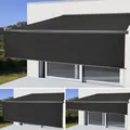 Elektrische Vollkassetten-Markise T124, 4,5x3m ausfahrbarer Volant Polyester Anthrazit, grau
