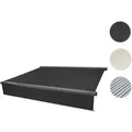 Elektrische Vollkassetten-Markise T124, 4,5x3m ausfahrbarer Volant ~ Polyester Anthrazit, grau