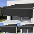 Mendler Elektrische Vollkassetten-Markise T124, 4,5x3m ausfahrbarer Volant - Polyester Anthrazit, grau