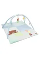 Sterntaler Spielbogen Bär Bob, Baby-Spielbogen mit Patchwork-Design, Stickmotive, Spiegel, Rassel, Quietsche und Knisterpapier, abnehmbarer Bogen und Spielteile, wattiert, 100×80×3 cm, bunt