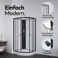 Dusche Komplett MARWELL Komplettdusche Fertigdusche Factory 85 x 85 x 200 cm - Dusche im komplett Set inkl. Duschwanne und Armatur - Runddusche mit Fronteinstieg