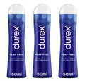 durex Gleitgel Play Feel (3 x 50ml), Spar-Pack, 3-tlg., pH-freundlich, Kondom geeignet und Sex Toy kompatibel