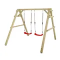 WICKEY Kinderschaukel Schaukelgestell Sky Dancer Prime - Schaukel rot & Gestell Holz, Outdoor Schaukelgerüst, Doppelschaukel, Holzschaukel für Kinder im Garten
