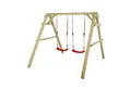 Wickey Doppelschaukel Sky Dancer Prime - Kinderschaukel mit Holzgestell & 2 Sitzen, (Gartenschaukel - Kompakte Maße – passt in viele Gärten, Fördert Motorik & Teamspiel - Ideal für kreative & aktive Spielideen), Massives, wetterfestes Holzgestell mit 10-Jahren Garantie*
