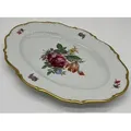 Casa Padrino Luxus Barock Porzellan Teller Weiß / Mehrfarbig / Gold 38 cm - Ovaler Servierteller - Luxus Barockstil Porzellan Accessoires - Reichenbach Porzellan - Luxus Qualität - Made in Germany