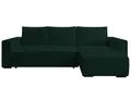 storez24 Ecksofa Letto, Eckcouch in L-Form mit Schlaffunktion und Bettkasten, Farbe: Grün, Cordstoff, Ottomane Rechts