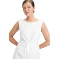 Overall VERA MONT "Vera Mont Jumpsuit mit weitem Bein", Damen, Gr. 44, Normalgrößen, weiß (rohweiß), Cru00eape, Obermaterial: 95% Polyester, 5% Elasthan. Futter: 100% Polyester., elegant, ausgestellt, U-Boot-Ausschnitt, ohne Ärmel, Overalls, Bunddetail