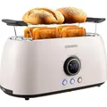 Steinborg XXL 4 Scheiben Toaster Beige Digitales Display Toster Großer Toaster Edler Toaster Breiter Toaster Langer Toaster mit Brötchenaufsatz - Beige