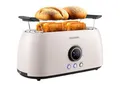 Steinborg 4 Scheiben XXL Toaster Digitales Display m. Brötchenaufsatz Beige