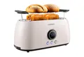 STEINBORG Toaster SB-2214, 2 lange Schlitze, für 4 Scheiben, 1500 W, Edelstahl Gehäuse,Brötchenaufsatz,Krümelschublade,LED Display
