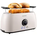 Edelstahl XXL Toaster 4 Scheiben Brötchenaufsatz Toastautomat Krümelschublade