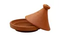 Casa Moro Schmortopf Tajine Kochtopf 25 cm – Authentische Ton Tagine aus Marokko, Ton, aus naturbelassener Lehmerde (Tagine Gartopf, 2-tlg., Berber Tontopf Handmade), handgetöpfert aus Marrakesch, für 1–2 Personen