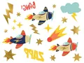 Temporäre Tattoos Flugzeug - zum Aufkleben auf die Haut - Tattoo Aufkleber für Kinder - Kindertattoos Geburtstag Kinderparty