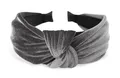 axy Breiter Haarreif aus Samt mit Knoten Damen Stirnband Haarschmuck Haarreifen Haarband Hairband HR35S (Grau)