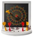 Karella Mini Magnet Dartboard, Doppelseitige magnetische Zielscheibe, Dartspiel für Kinder und Familie, sicheres Dart Spielzeug, kleine Dartscheibe, Geschenk, Partyspiel, inklusive 6 Mini Magnet Darts