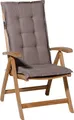 Madison Tuinstoelkussen hohe Rückenlehne 50x123 cm Basic taupe, wetterfest und pflegeleicht