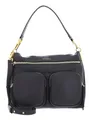 Coccinelle Leder Schultertasche Umhängetasche Hyle Handbag Grained Leather Ardesia grau