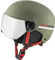 ALPINA ZUPO Visor Q-LITE - hochwertiger & sicherer Skihelm für Kinder, mit abnehmbaren Ohrenpolstern, mit kontrastverstärkendem Visier - Olive-red matt - M (51-55 cm)