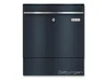 Metzler Briefkasten BK212-RE-ZF, austauschbares Namensschild, separates Zeitungsfach, abschließbar, B 390 x T 116 x H 433 mm, Stahl, anthrazitgrau RAL 7016