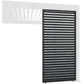 Weide Pavillonseitenteil Horizontale Lamellenwand für Pergola aus Aluminium 3 Maße Anthrazit, 113x235 cm, Seitenteil grau 113 cm x 235 cm