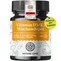 Nature Love Vitamin D3 K2 Wochendepot - 180 Tabletten - 7000IE D3 + 140µg K2/Stk