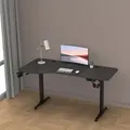 Höhenverstellbarer Tisch Oxnard 160 x 75 cm elektrisch Schreibtisch mit Memory-Funktion Arbeitstisch bis 80 kg Computertisch mit Getränkehalter K... - Schwarz