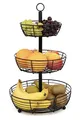 Auroni - Etagere - 3 stöckig - runden Obsttellern - zur Präsentation - stilvoller Obstkorb - Obstschale - H= 47 cm - D= 29 cm