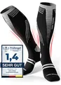 CORE GORIMO - Kompressionsstrümpfe Sport - Atmungsaktiv - Stützstrümpfe & Thrombosestrümpfe Herren und Damen für Sport, Flug und stehende Berufe (schwarz/weiß, 43-46)