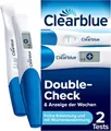 1 x Clearblue Schwangerschaftstest Kombipack Double-Check Früh & Woche, 2 Tests