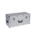 Kreher® Transportkoffer 100L - Robuster ABS-Werkzeugkoffer mit Aluminiumrahmen, abschließbar - Koffer für Werkzeug, Kamera & Elektronik - Silber