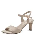 Tamaris Damen Sandalette mit Stilettoabsatz, beige, 39 EU