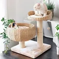 Kratzbaum Banana Leaf mit Natur-Sisal - Kletterbaum für Katzen, Sisalsäule mit 8 cm Durchmesser, Höhe 55 cm, Beige - Beige