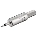 Klinken-Stecker 3,5mm Mono verchromte Version mit Kabel-Knickschutz