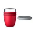 Mepal - Lunchpot Switch Ellipse - mach aus deinem Lunchpot einen Snackpot - Praktischer Müslibecher - Geeignet für Tiefkühler, Mikrowelle & Spülmachine - Campus Red
