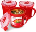 Sistema Microwave Suppentasse | 656 ml | BPA-frei | rot | 3 Stück