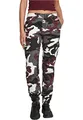 Urban Classics Damen Ladies High Waist Camo Cargo Pants Hose, Mehrfarbig (Wine 02244), W(Herstellergröße: 27)