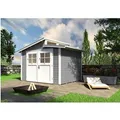 Weka Holz-Gartenhaus Grau Pultdach Lasiert 231 cm