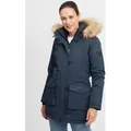 OXMO OXActa Damen Wintermantel Parka Mantel mit Kapuze - Blau - M