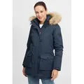 OXMO Wintermantel OXActa Wintermantel mit Kapuze und abnehmbaren Kunstfell blau M