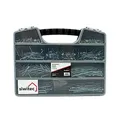 siwitec Schraubenbox 600-teilig | 9 verschiedene blau verzinkte Spanplattenschrauben mit Senkkopf und 3 Torx Bits | Schrauben Set | Schrauben in Sortimentsbox