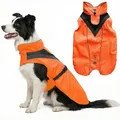 Lautus Pets Wasserdichter Hunderegenmantel, reflektierenden Sicherheitsstreifen & Leinenöffnung – Leichte, Jacke für mittelgroße Hunde - XL, Orange