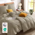 Bettwäsche 135x200 Baumwolle 4teilig  Bettbezüge 135x200cm 2er Set Beige mit ...