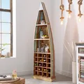 Bootsregal JAKARTA - 190cm - bunt - recyceltes Holz - Weinregal - Flaschenregal